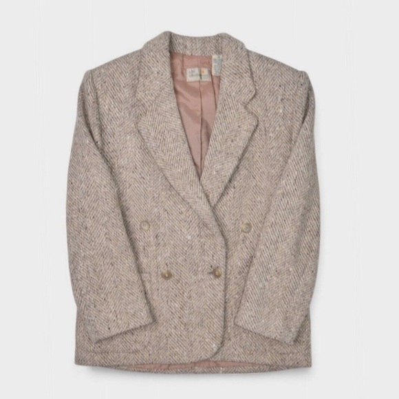 Liz Claiborne Jackets & Blazers - Women's Beige Tweed Blazer